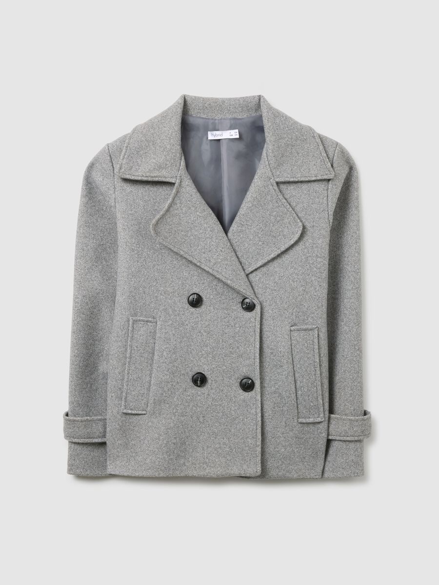 Giacca doppiopetto grigia regular fit con bottoni_4