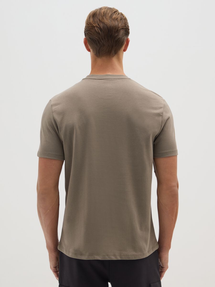 Regular fit green cotton blend T-shirt_2