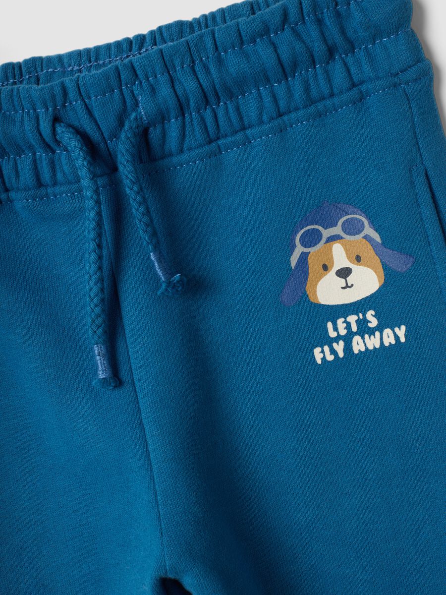 Pantaloni jogger blu in puro cotone_2