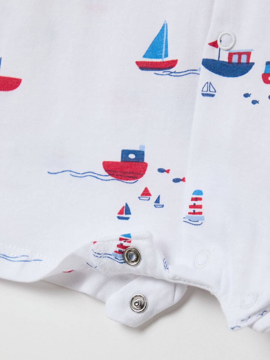 Pure Cotton Baby Romper with Marine Pattern_2