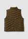 Green ultralight quilted gilet with zip and high neck_5