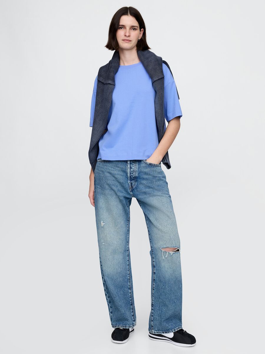 Gap Short Sleeve Blue Cotton T-shirt_1