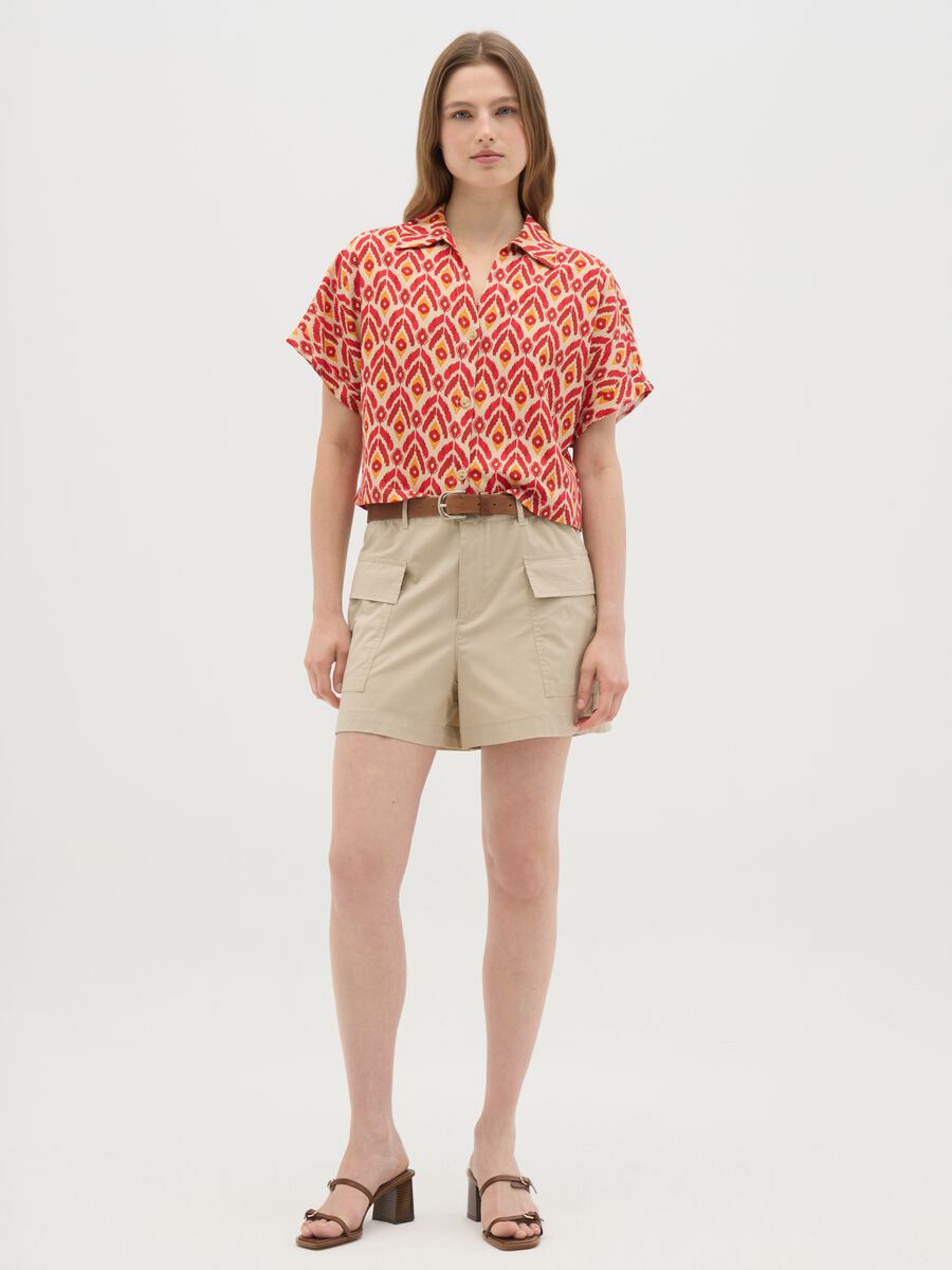 Women's Multicolour Linen Blend Shirt Regular Fit_1