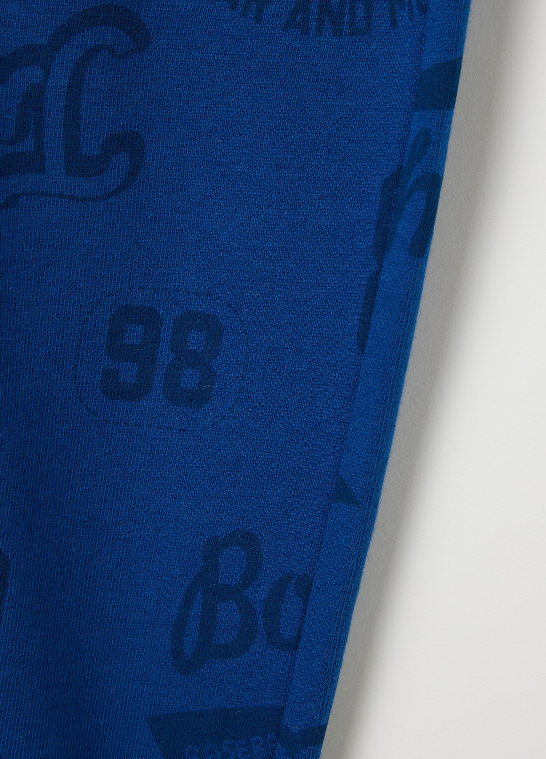Kids' blue regular fit pure cotton trousers