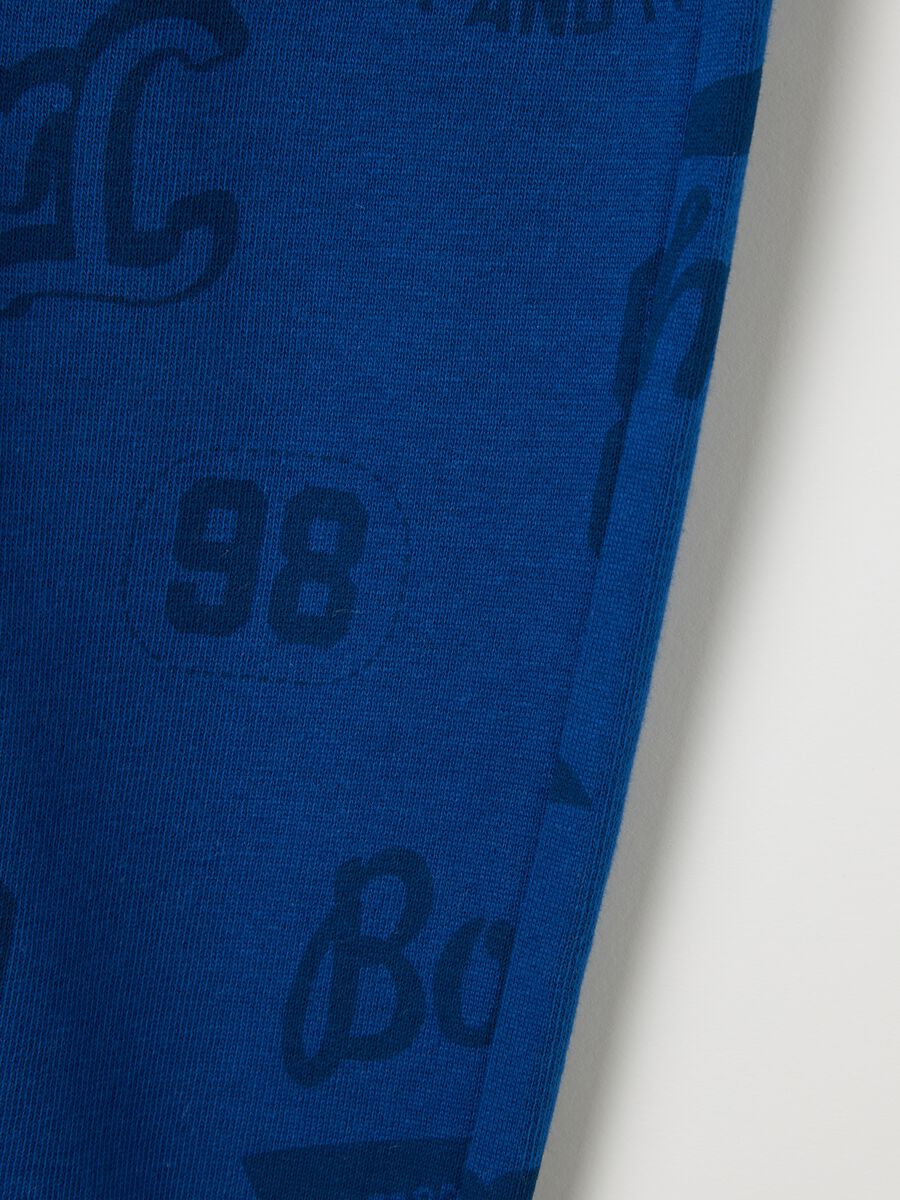 Kids' blue regular fit pure cotton trousers_2