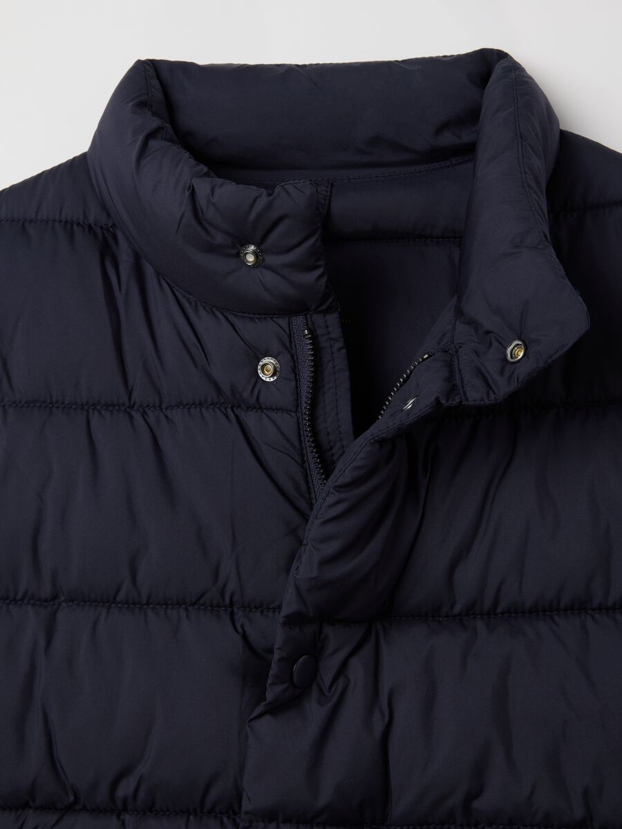 Blue Quilted Vest with Zip_5