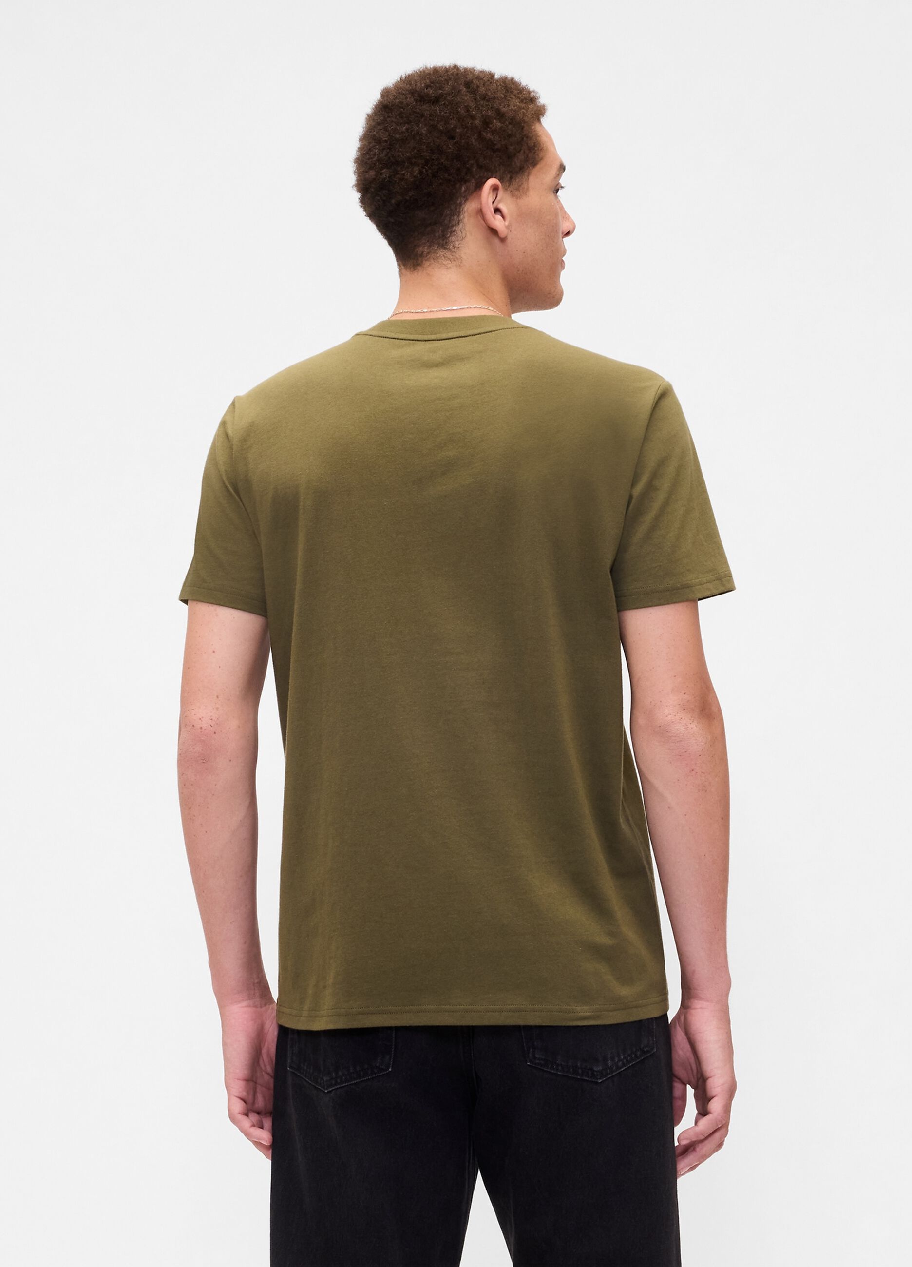 Green Cotton Short Sleeve T-shirt