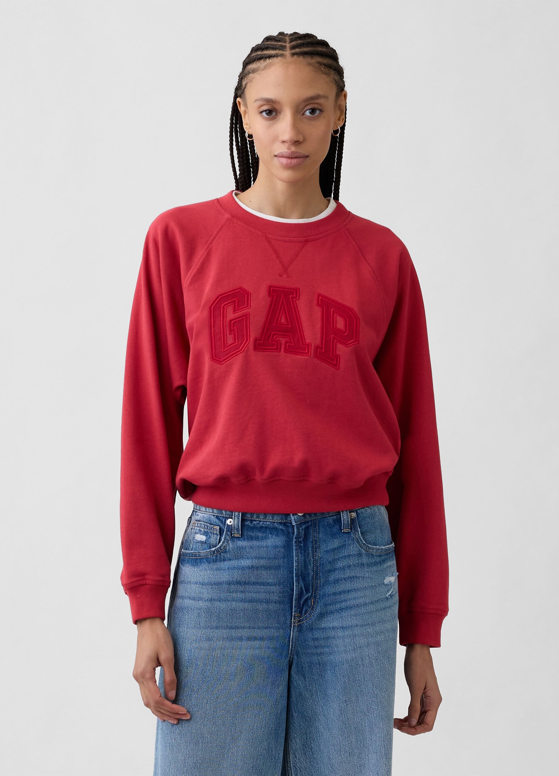 Cotton-blend crewneck sweatshirt