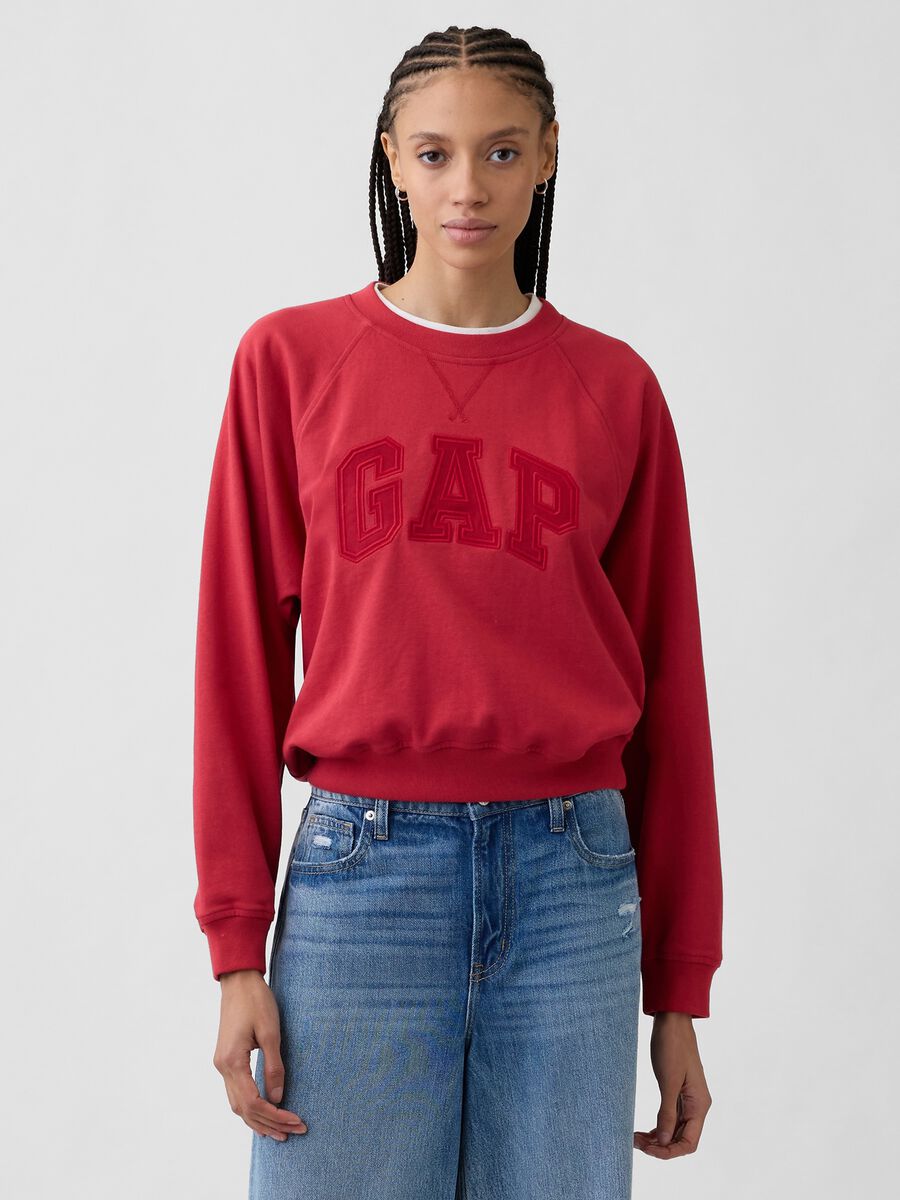 Cotton-blend crewneck sweatshirt_0