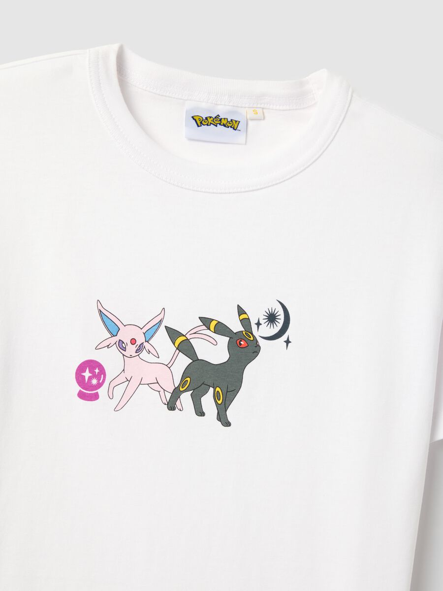 White pure cotton regular fit T-shirt with print_5