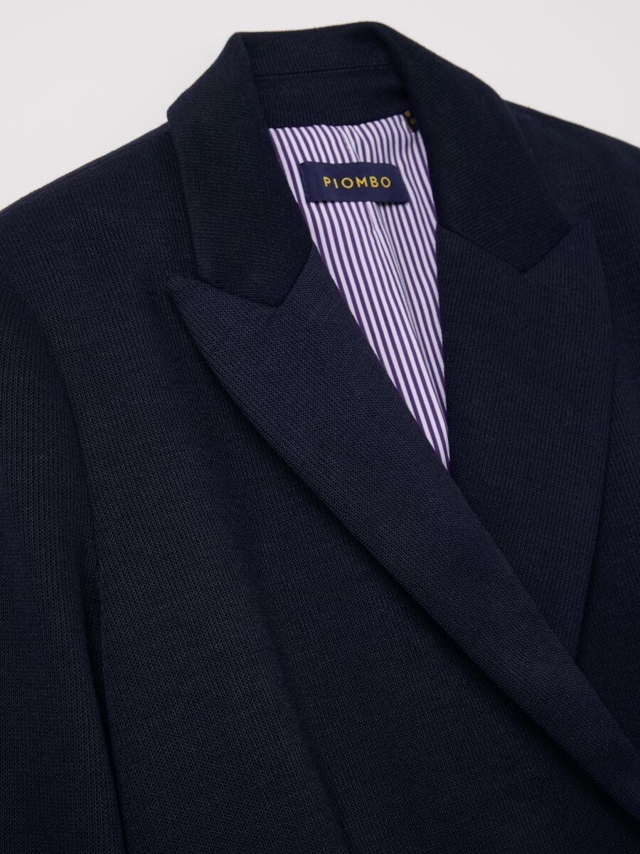 Double-breasted blazer in jersey with gold-coloured buttons_5