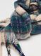 Girl's Multicolour Checked Scarf with Fringes_2
