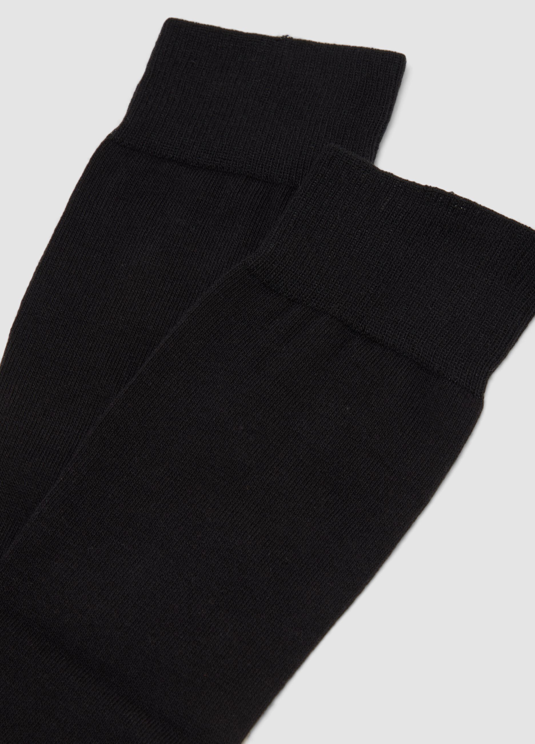 Bipack di calze lunghe nere e grigie in cotone elasticizzato