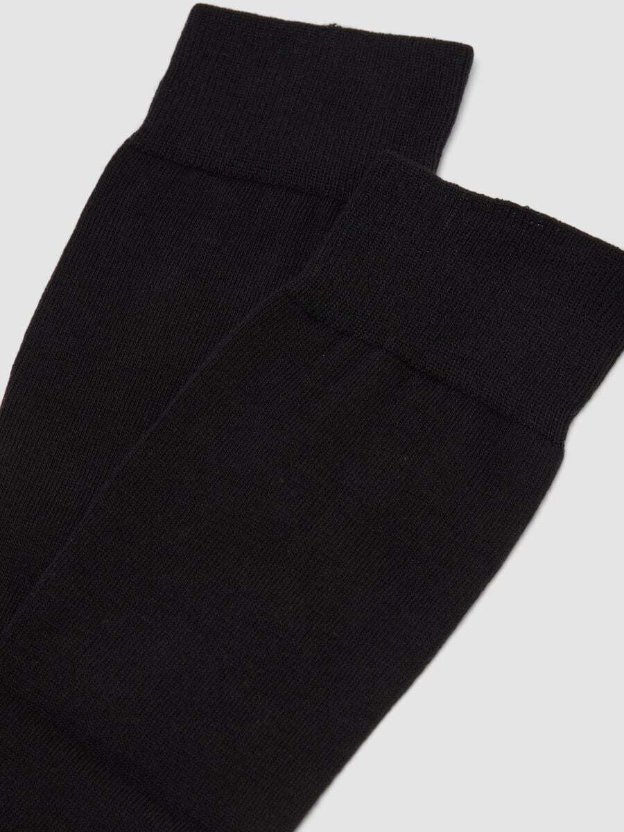 2-pack of black and grey long socks in stretch cotton_1