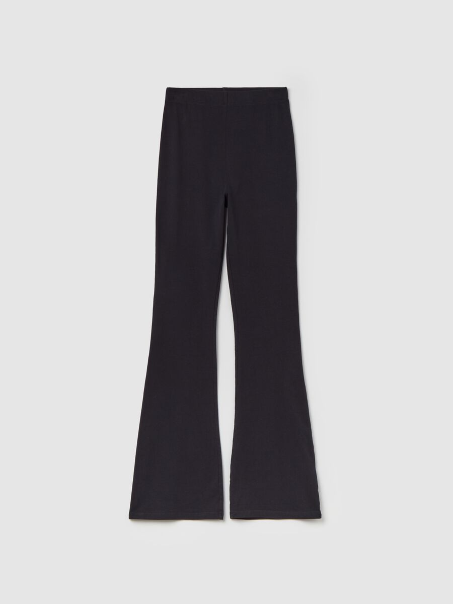 Flare-fit leggings in stretch cotton_4