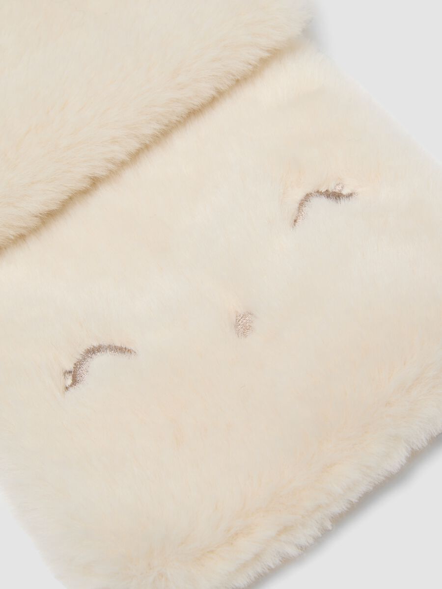 Blush-orange embroidered scarf_2