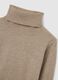 Beige turtleneck regular fit sweater_5