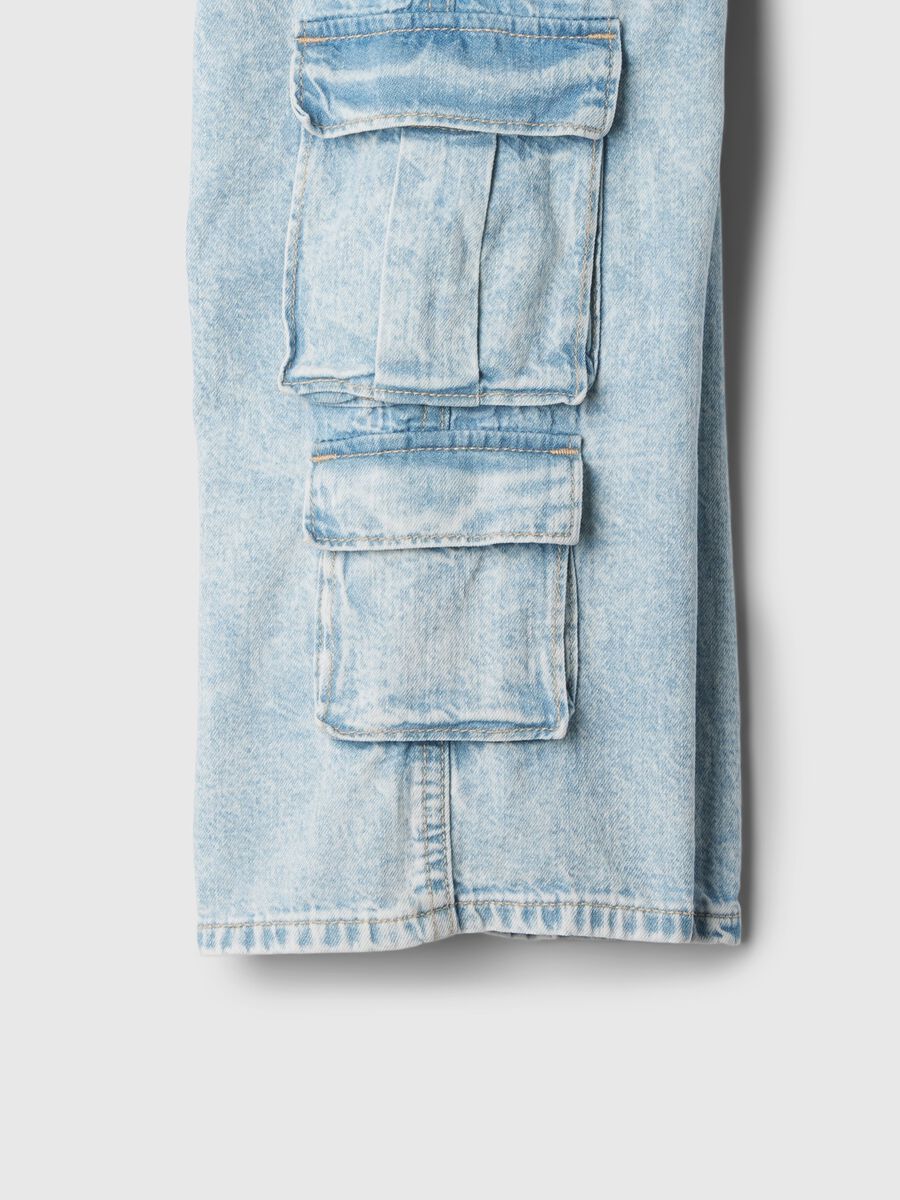 Denim cargo joggers with drawstring_2