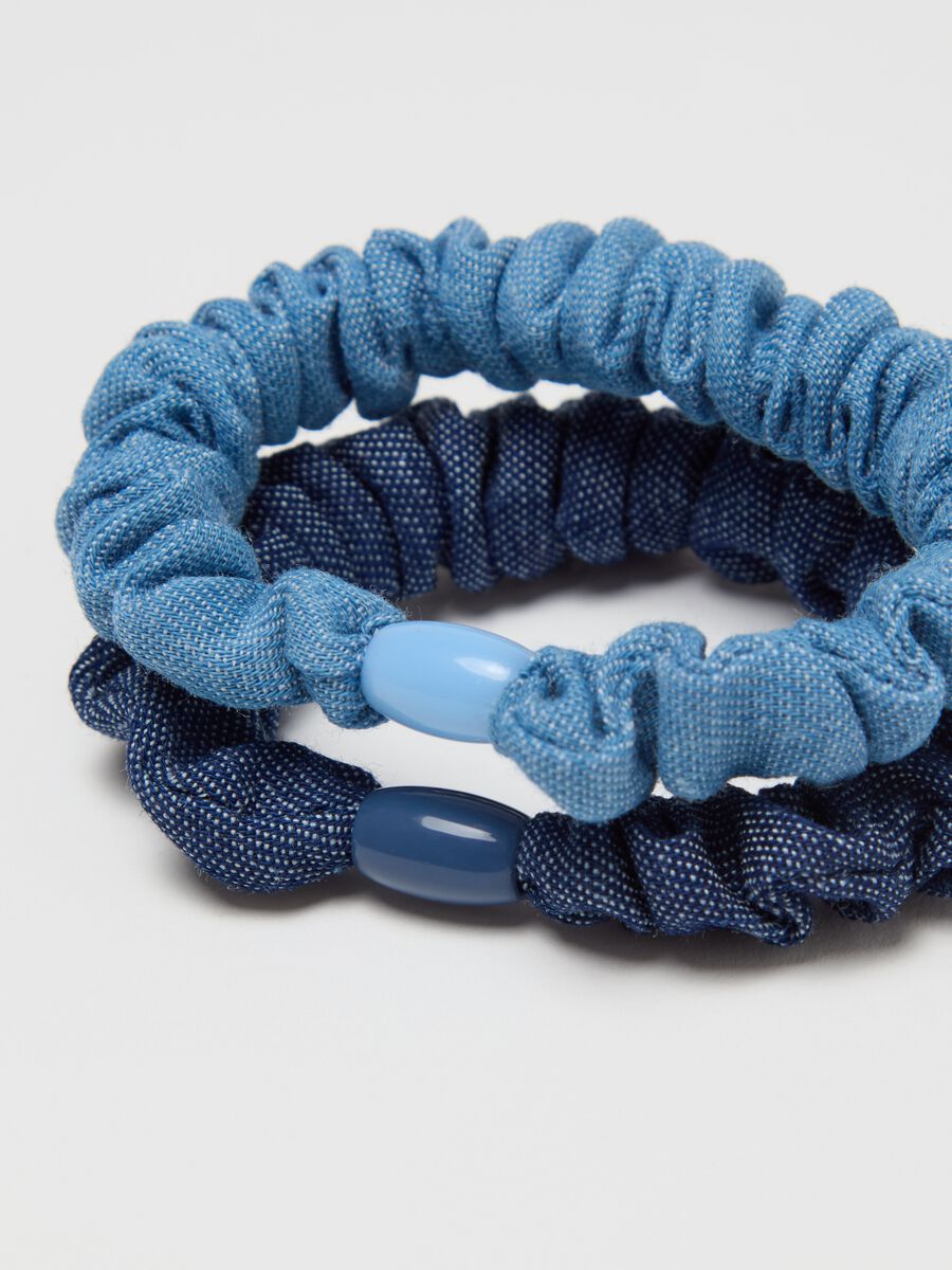 Two-pack denim hair elastics_1