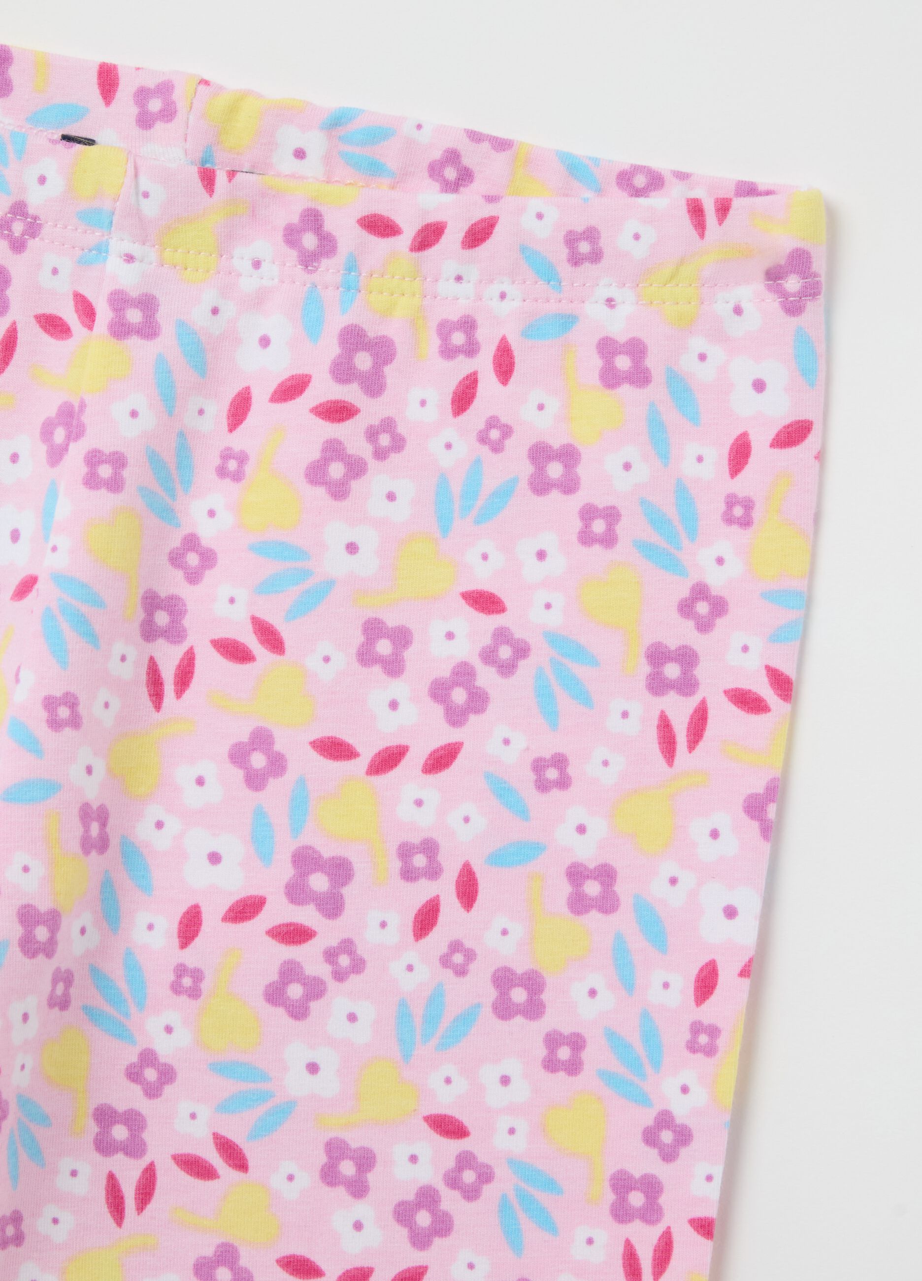 Cotton jogging set with flounce and print