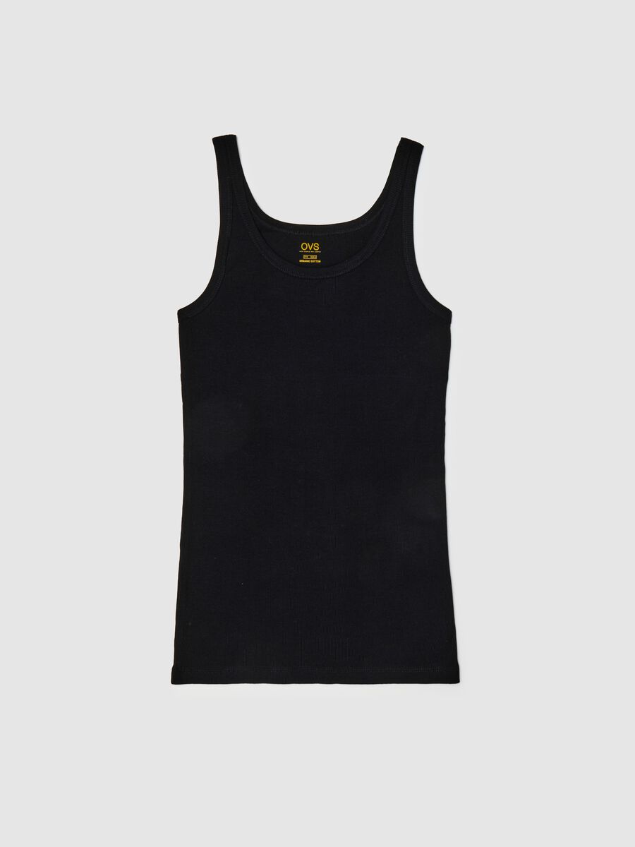 Men's Sleeveless Black Cotton T-shirt_3
