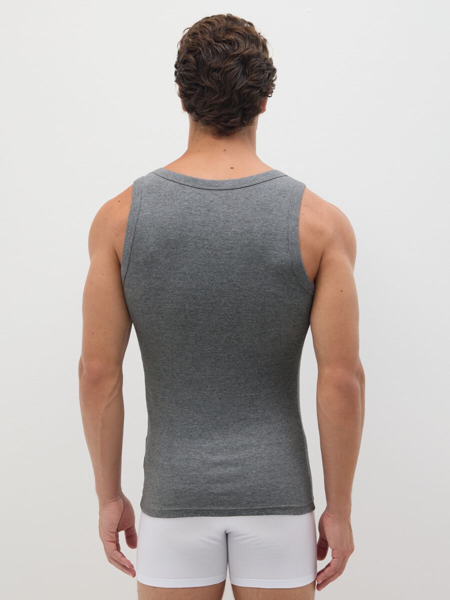 Men's Grey Pure Cotton Vest_2