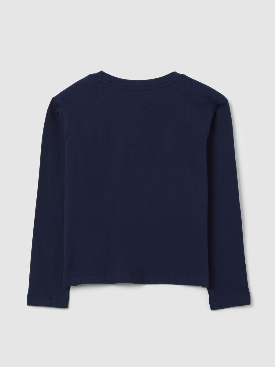 Blue T-shirt with long sleeves and logo_1