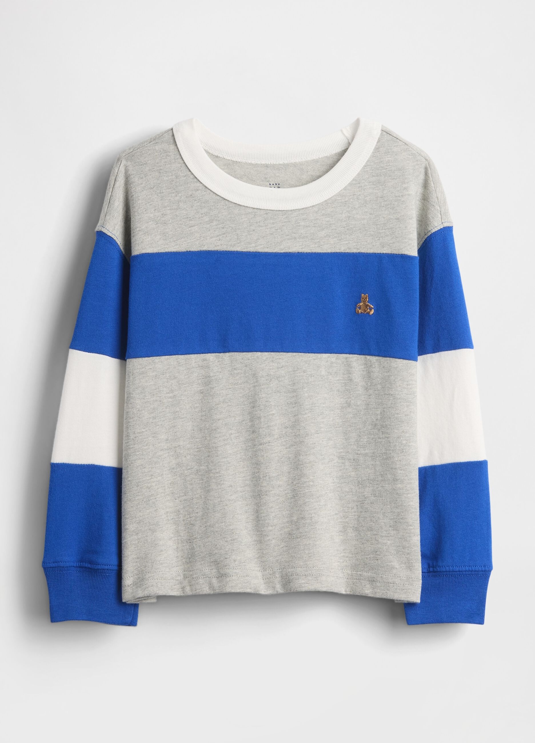 Grey and blue cotton long sleeve shirt