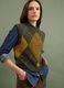 Green jacquard wool-blend crew-neck gilet, regular fit_2