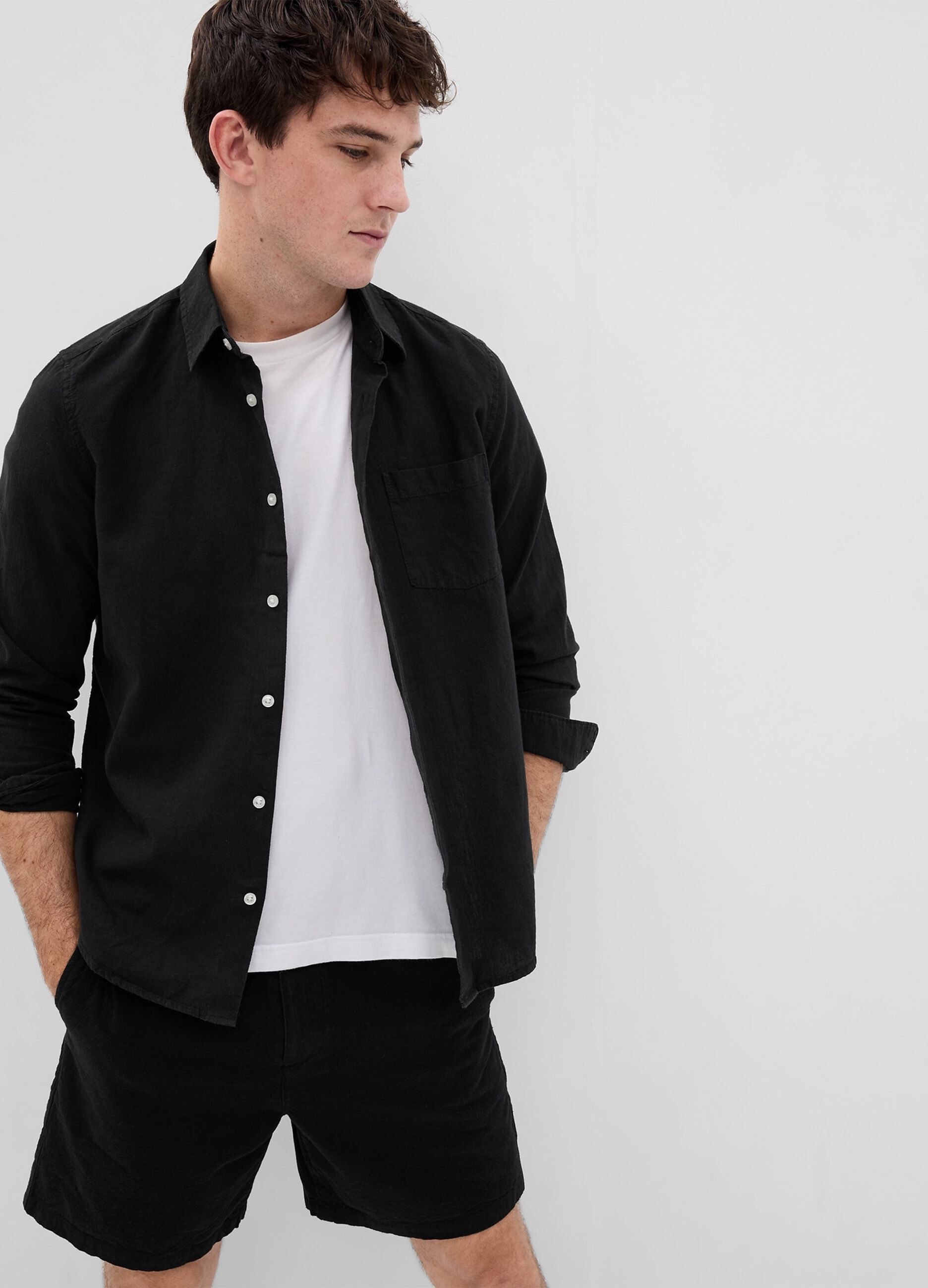 Ovs Camicia in lino e cotone con tasca