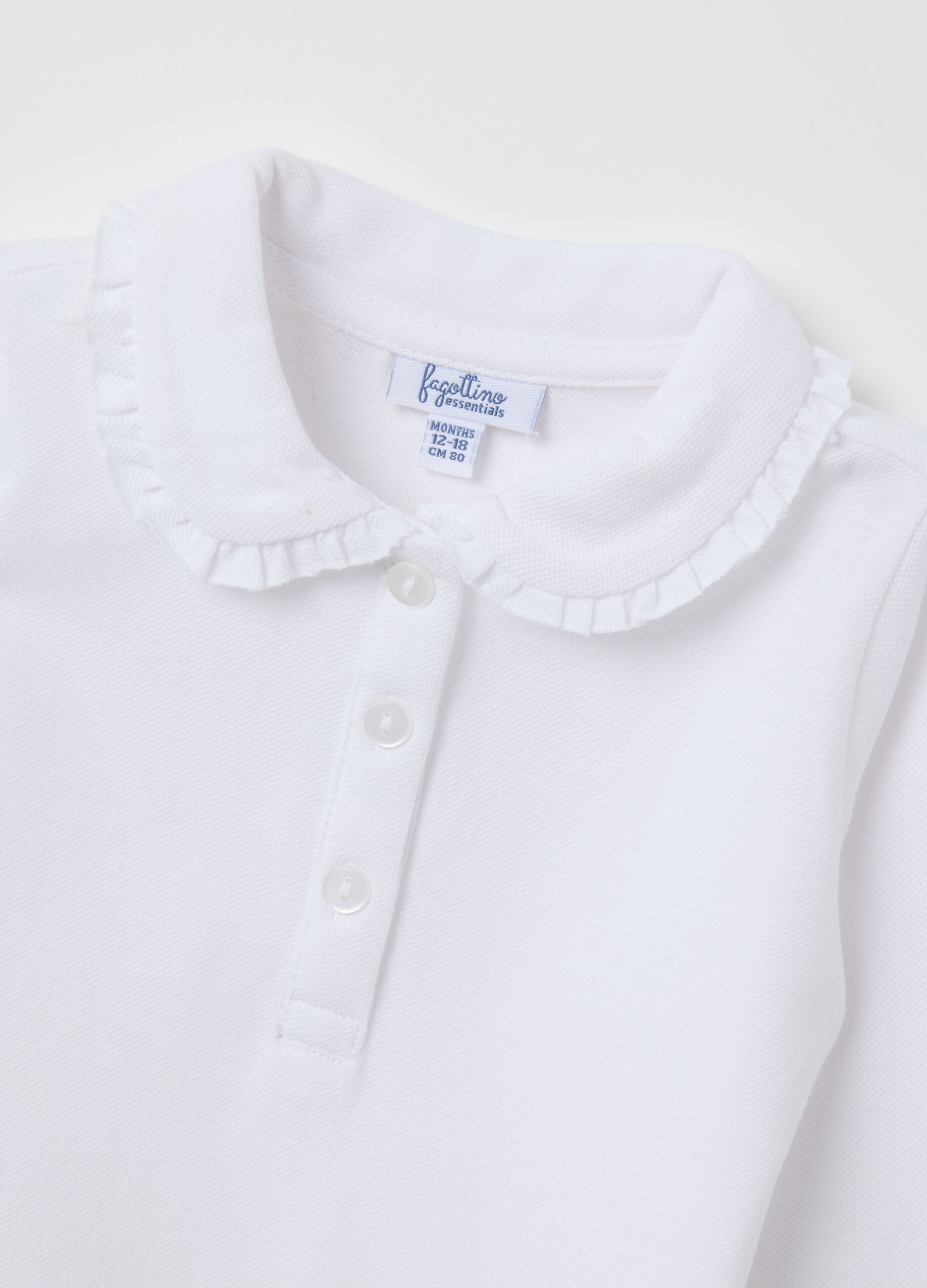 Baby girl's white pure cotton t-shirt regular fit