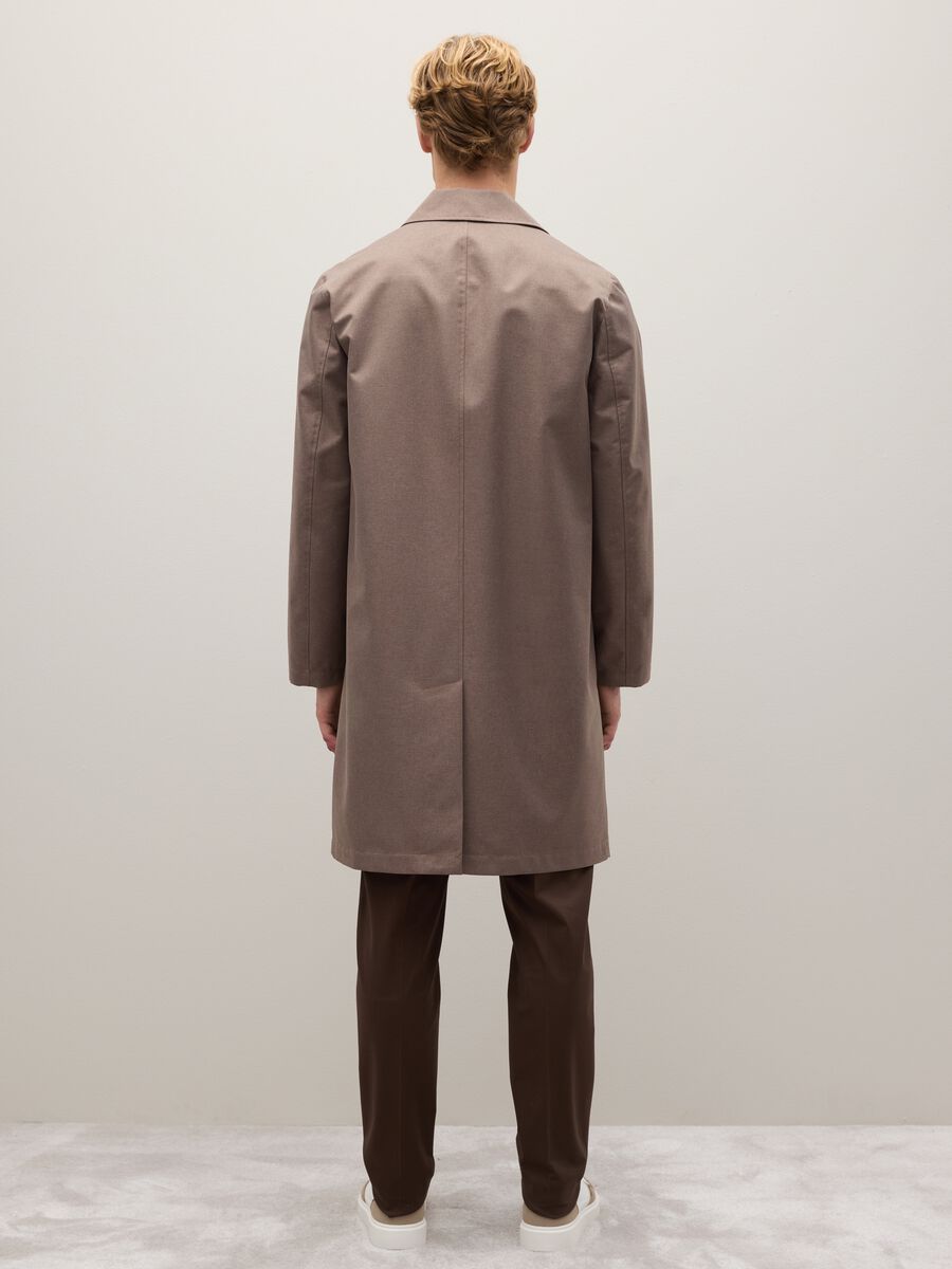 Brown trench coat with side pockets and zip_3
