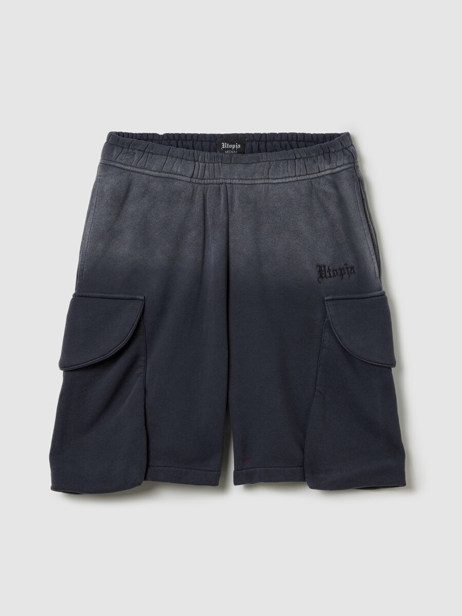 Sunfaded Cargo Sweat Shorts Vintage Black_4