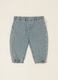 Baby striped denim trousers in a cotton, viscose and lyocell blend_0
