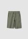 Shorts in misto cotone verde da ragazzo oversize fit_3