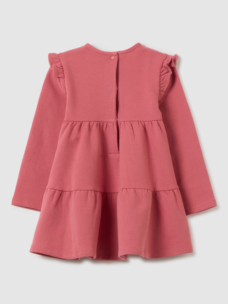 Pink Stretch Cotton Blend Girl's Dress_1