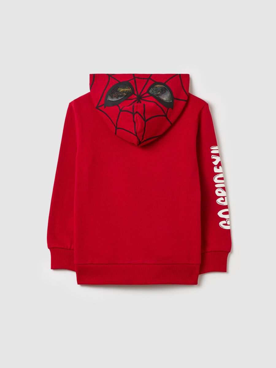 Full-zip sweatshirt with hood and Spidey print_1