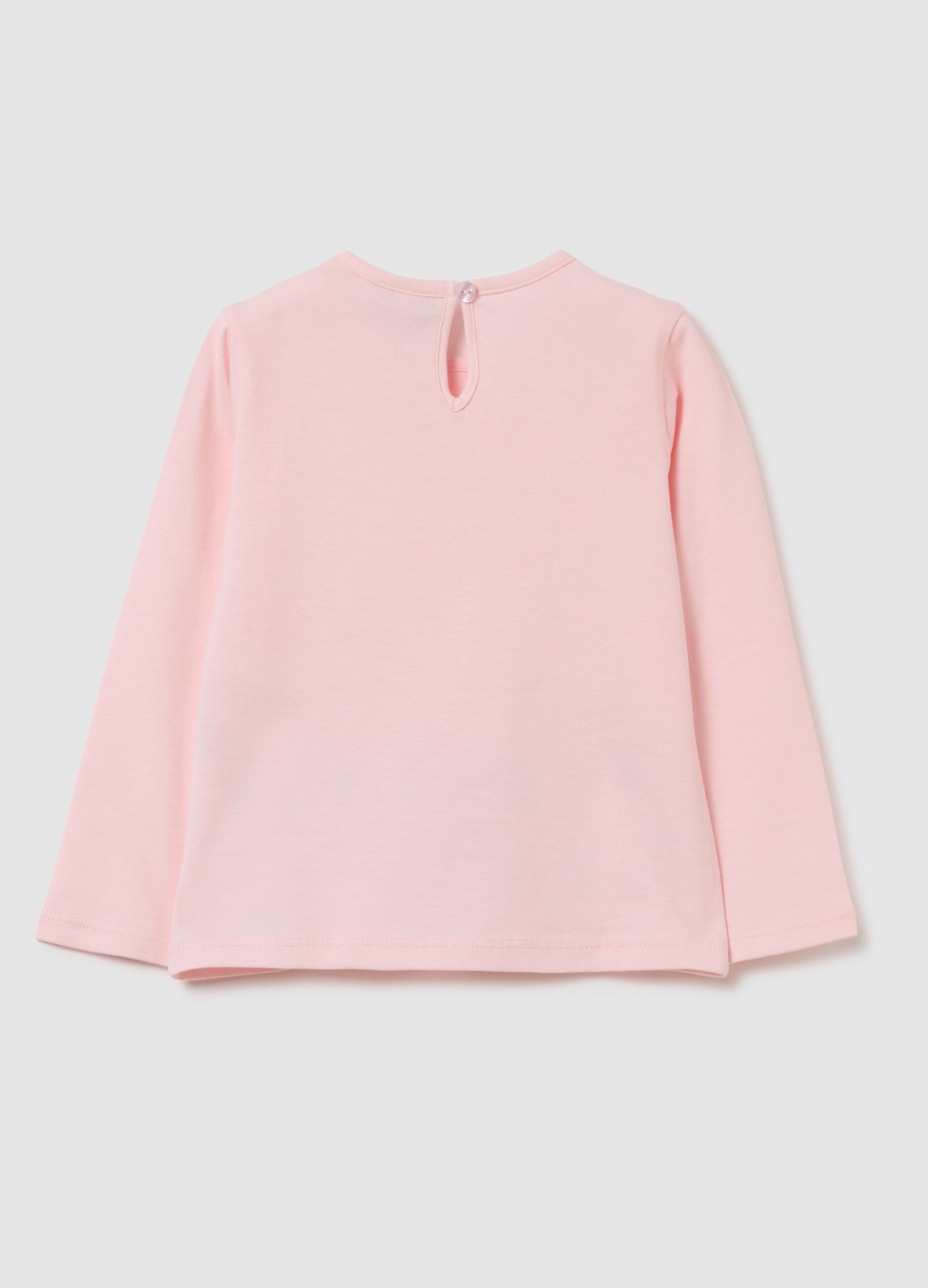 Pink cotton regular fit girls' shirt