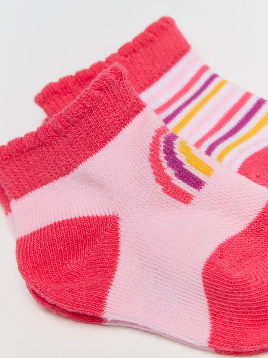 Three-pair pack stretch socks with sun and rainbow design_2