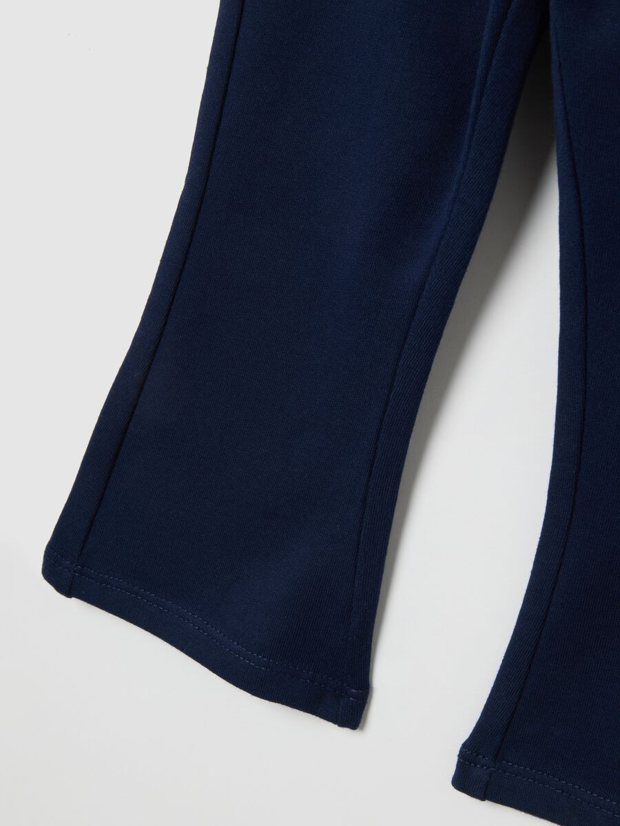 Girls' Slim Fit Blue Stretch Cotton Treggings_3