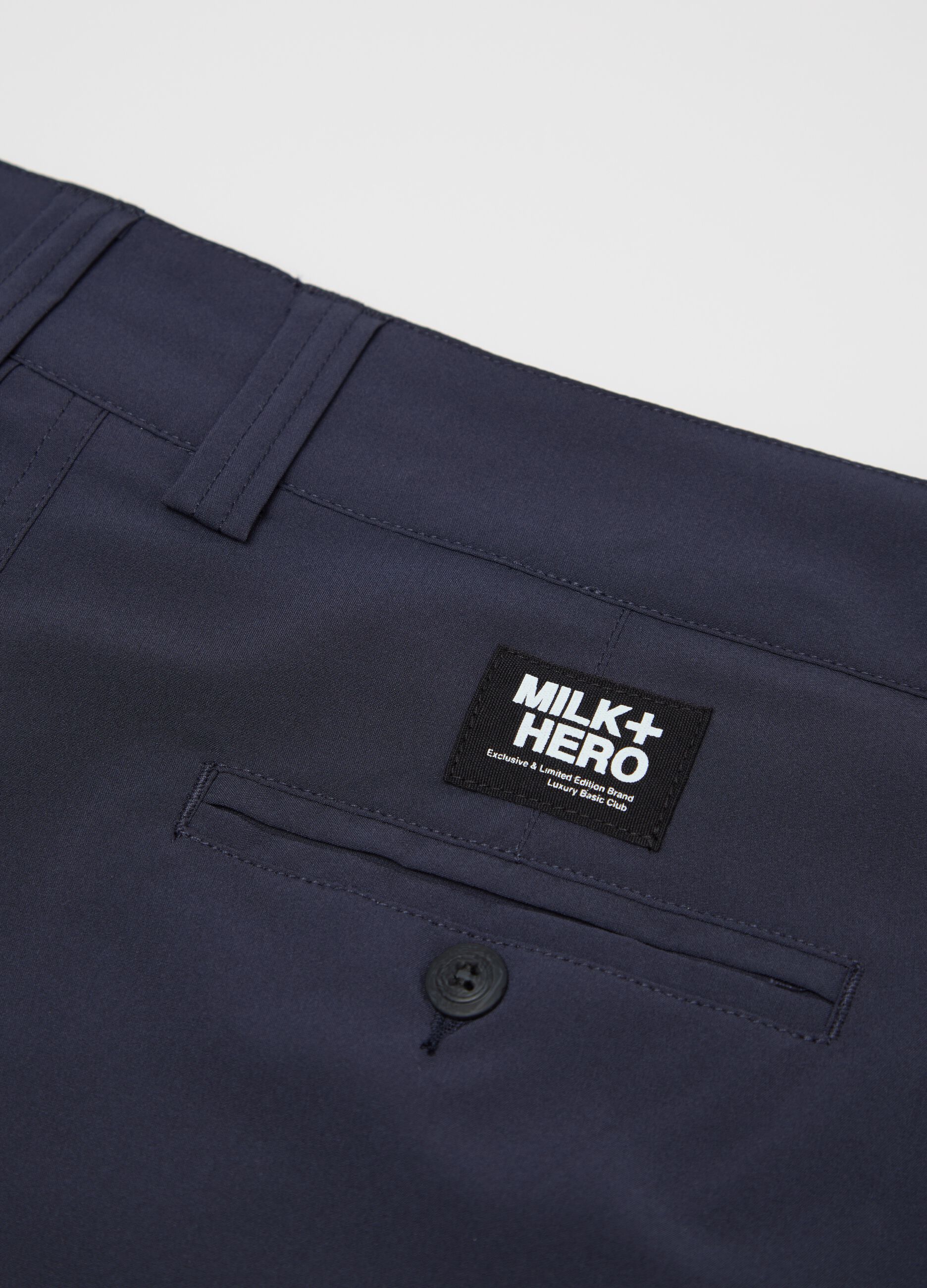 Men's Blue Stretch Fabric Shorts Regular Fit