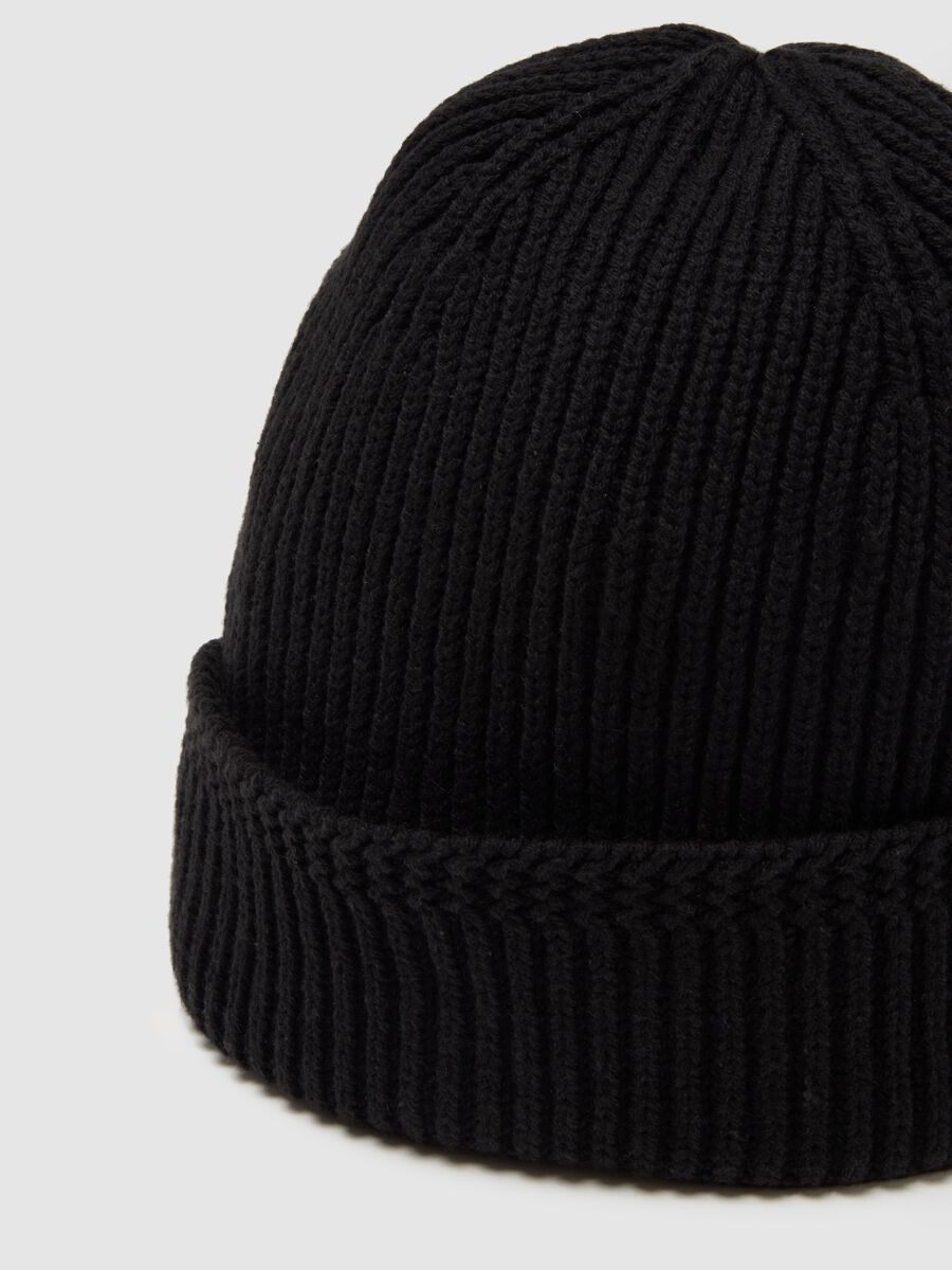 Berretto nero in misto cotone_2