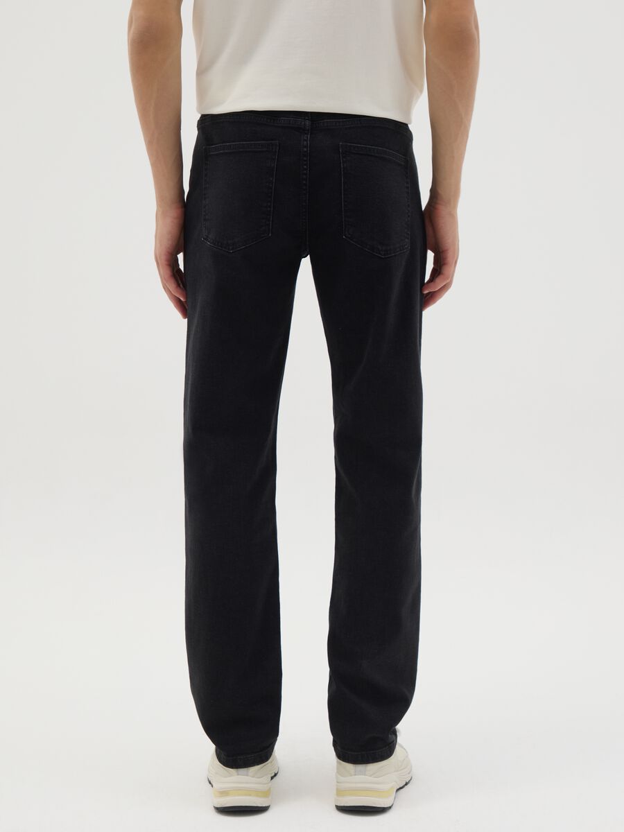 Men's Black Regular Fit Denim Jeans_3