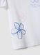 Girls&rsquo; white pure cotton T-shirt with ruffles and rhinestones_3