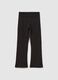 Girls' Black Cotton Flare Leggings_0