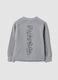 Grey cotton-blend crew-neck sweatshirt with print for boys, oversized fit_1