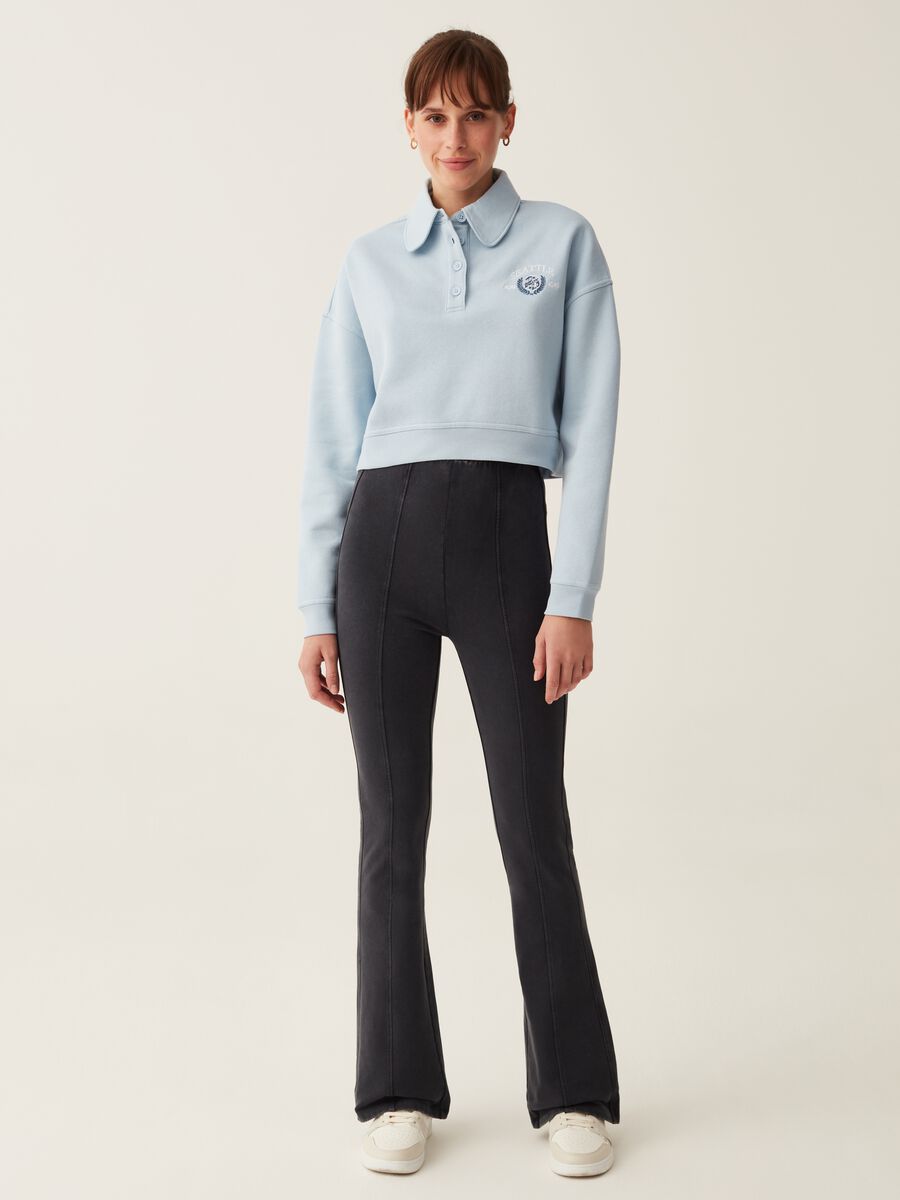 Pantaloni flare fit in felpa_0