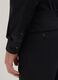 Black cotton blend slim fit easy iron shirt_3