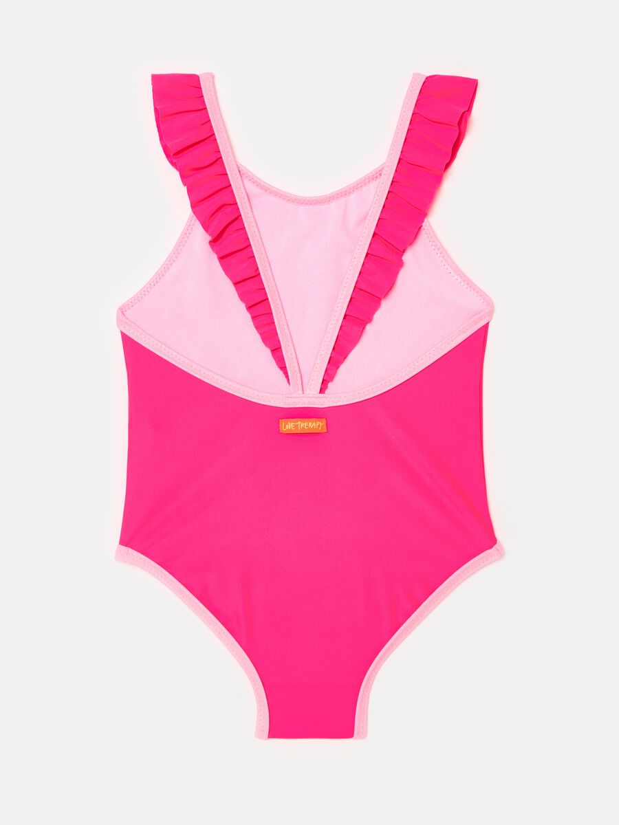 One-piece swimsuit with hearts application_1