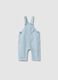 Striped blue cotton blend dungarees for newborns with regular fit_0